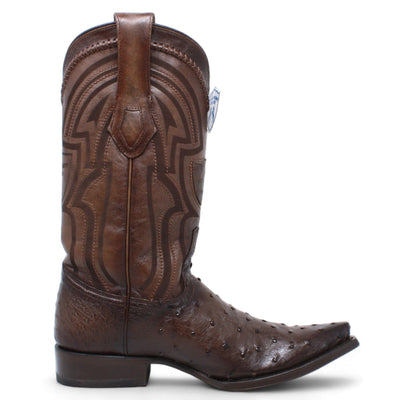 Men's Wild West Ostrich Skin Snip Toe Boots 294L03 10 294L0305-060  - from alligatorwarehouse.com
