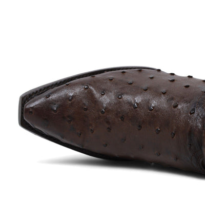 Men's Wild West Ostrich Skin Snip Toe Boots 294L03 12 294L0305-060  - from alligatorwarehouse.com