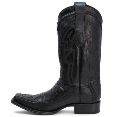 Men's Wild West Ostrich with Deer Skin Square Toe Boots 277LF03 4 277LF0305-060  - from alligatorwarehouse.com