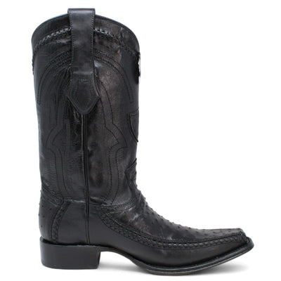 Men's Wild West Ostrich with Deer Skin Square Toe Boots 277LF03 5 277LF0305-060  - from alligatorwarehouse.com