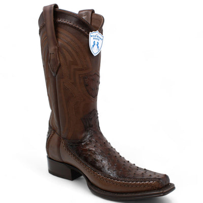 Men's Wild West Ostrich with Deer Skin Square Toe Boots 277LF03 11 277LF0305-060  - from alligatorwarehouse.com