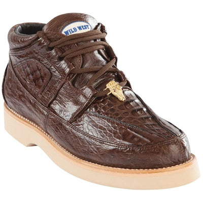 Men's Wild West Boots Caiman and Smooth Ostrich Skin Shoe 2ZA052807 10 2ZA052807-060  - from alligatorwarehouse.com