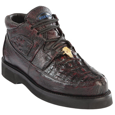 Men's Wild West Boots Caiman and Smooth Ostrich Skin Shoe 2ZA052818 8 2ZA052818-060  - from alligatorwarehouse.com