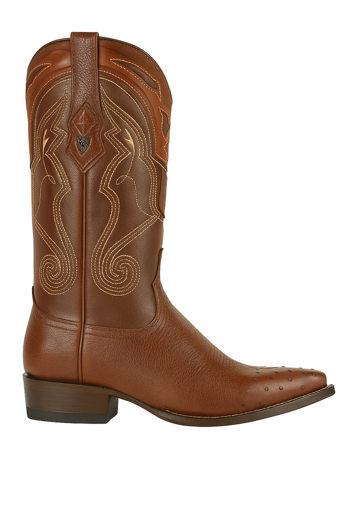 Men's Wild West Smooth Ostrich Skin 3X Toe Boots 29504-B