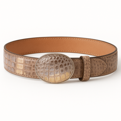 Men's Wild West Caiman Belly Skin Cowboy Belt 2C118249 4 2C118249-32  - from alligatorwarehouse.com