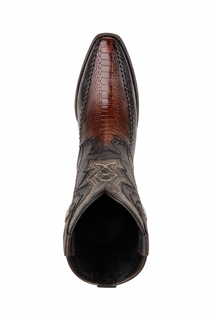 Men's Wild West Ostrich Leg with Deer Dubai Toe Boots 279F05