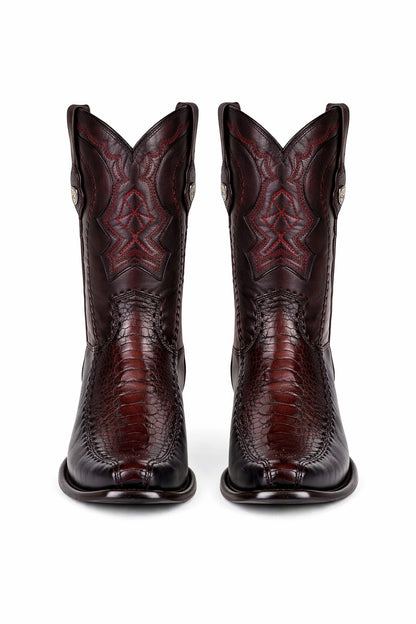 Men's Wild West Ostrich Leg with Deer Dubai Toe Boots 279F05