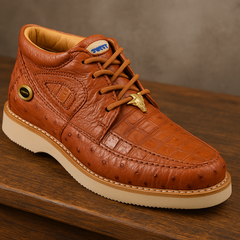 Men's Wild West Boots Caiman and Ostrich Skin Shoe 2ZA050203