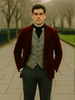 Wine Velvet Roderick Smoking Jacket – Luxurious Mens Wear 7   - from alligatorwarehouse.com