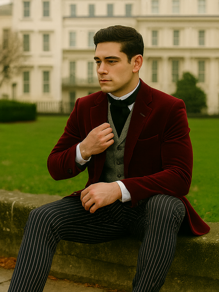 Wine Velvet Roderick Smoking Jacket – Luxurious Mens Wear