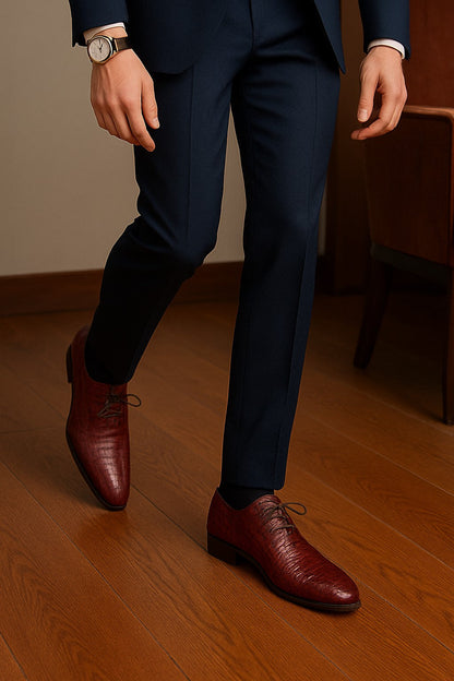 Marco Di Milano Lacio Wine Caiman Crocodile Derby