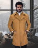 Statement Men's 3/4 Length 100% Wool Top Coat – Distinctive Zipper Design 2 WJ-105-BLACK-34S  - from alligatorwarehouse.com