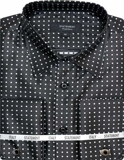 Statement Men's Long Sleeve Woven Shirt – Diverse Patterned Designs 1 WS-104-BLACK-S  - from alligatorwarehouse.com