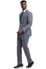 Men's Stacy Adams Modern Fit Vested Suit in Light Grey Micro Check Plaid 3 SM167H1-09-38R  - from alligatorwarehouse.com