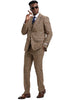 Men's Stacy Adams Vested Modern Fit Houndstooth Glen Plaid Suit in Camel & Green 4 SM162H1-01-38R  - from alligatorwarehouse.com