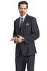 Men's Stacy Adams Peak Lapel Charcoal Grey Windowpane Plaid Suit with a Scoop Neck Vest 5 SM172H1-21-38R  - from alligatorwarehouse.com