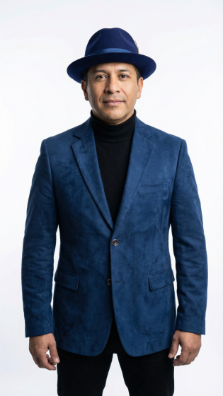 Zacchi Men’s Navy Micro Suede Sport Coat