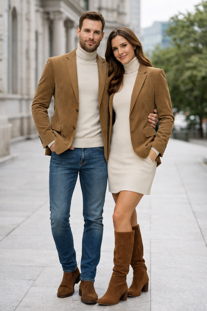 Zacchi Men’s Tan Micro Suede Fashion Sport Coat