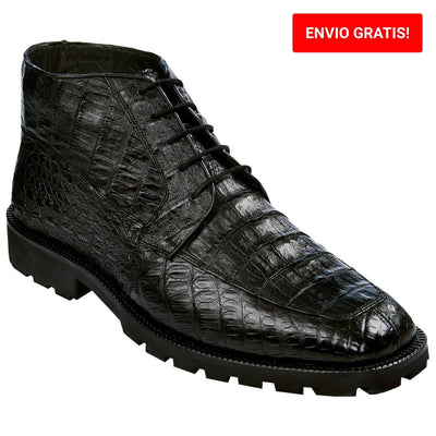 Zapato Botín Piel Caiman Panza Color Negro LAB-ZA2068205 1 LAB-ZA2068205-060  - from alligatorwarehouse.com