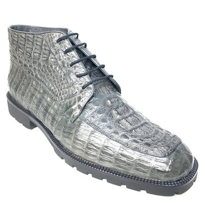 Zapatos Botín de Piel de Cocodrilo Caiman Lomo Original Color Gris 1 LAB-ZA2060209-060  - from alligatorwarehouse.com