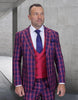 Statement Men's 3-Piece Modern Fit Suit – 100% Wool with Bold Scoop Vest 2 ZILO-4_NAVY_52L  - from alligatorwarehouse.com