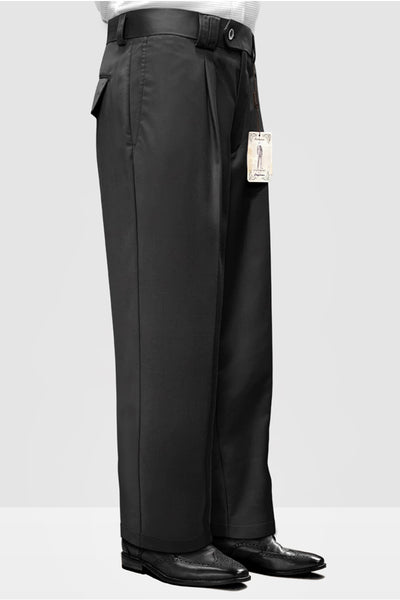 Mens Italian Wool Wide Leg Dress Pants in Black 1 WP-100_BLACK_32  - from alligatorwarehouse.com