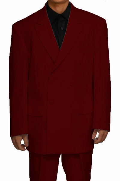 Mens Double Breasted Polyester Fashion Suit in Burgundy 1 901P-Burgundy-38R  - from alligatorwarehouse.com