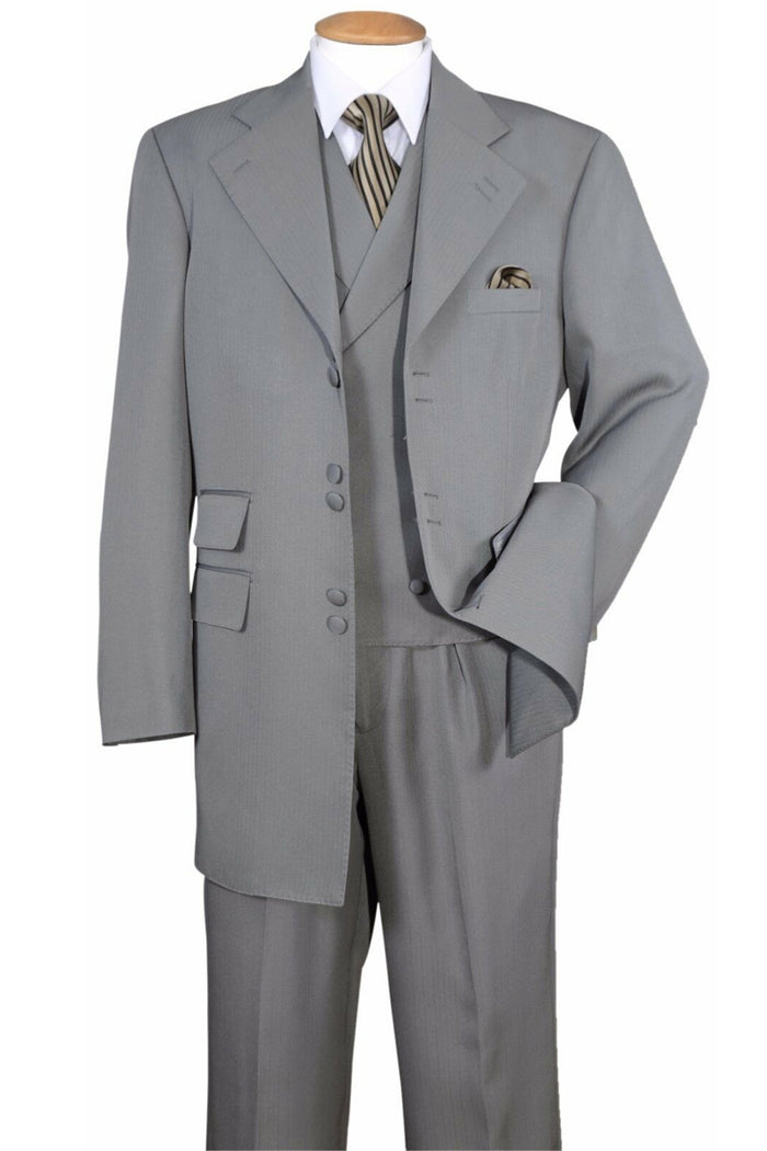 Mens 6 Button Double Breasted Vest Fashion Zoot Suit in Grey