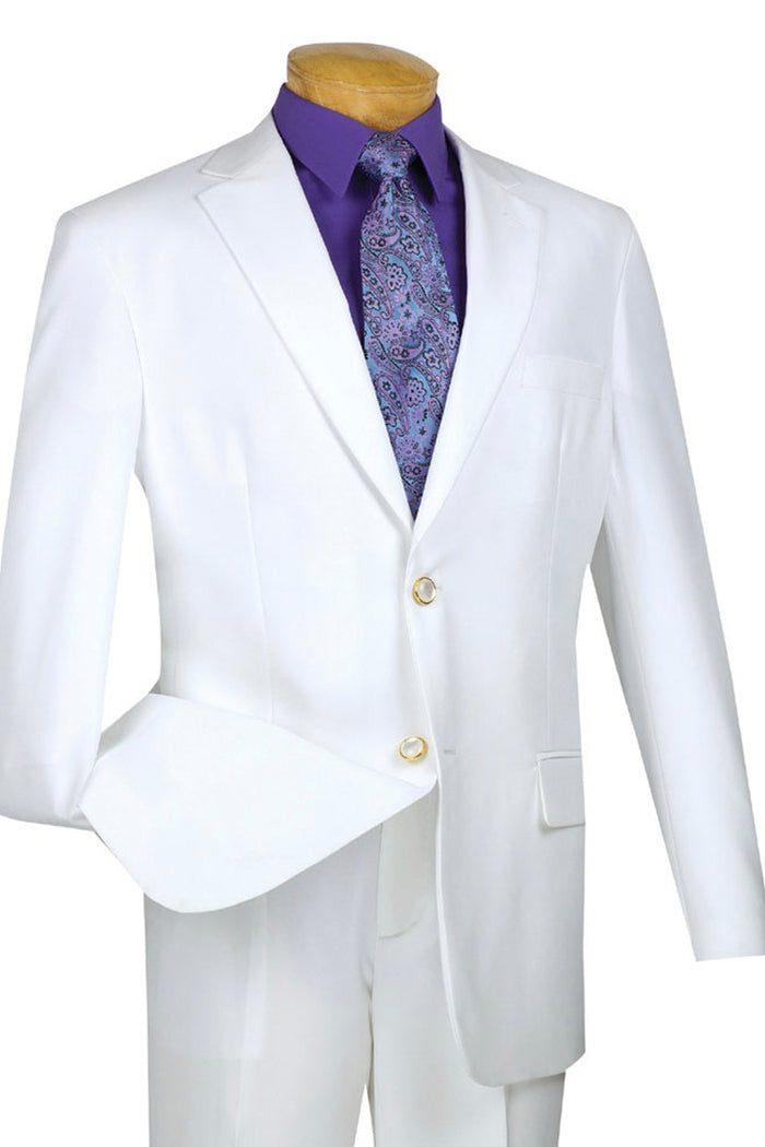 Mens 2 Button Rayon Fabric Dress Blazer in White