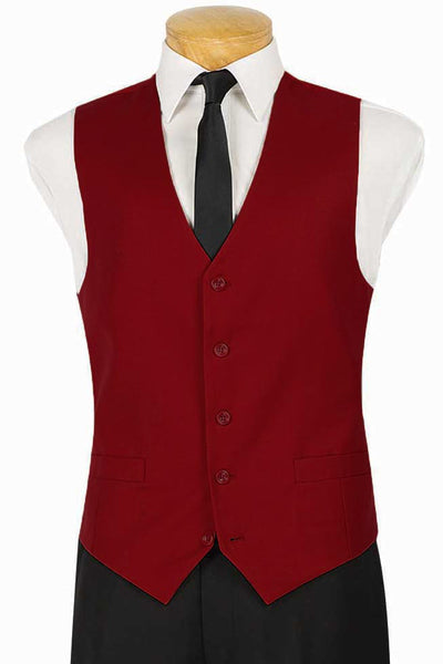 Mens Classic 5 Button Suit Vest in Burgundy 1 SO1OV-900_BURGUNDY_M  - from alligatorwarehouse.com