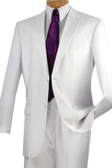 Mens Basic 2 Button Modern Fit Suit in White