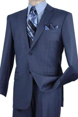 Mens 2 Button Modern Fit Texured Weave Suit in Blue