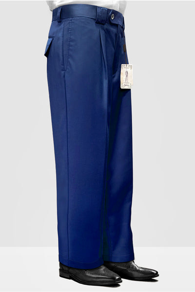 Mens Italian Wool Wide Leg Dress Pants in Sapphire Blue 1 WP-100_SAPPHIRE_34  - from alligatorwarehouse.com