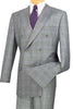 Mens Classic Wool Feel Double Breasted Glen Plaid Suit in Grey 9 DRW-1_GRAY_36S  - from alligatorwarehouse.com