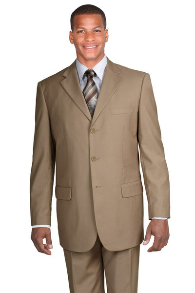 Mens 3 Button Polyester Fashion Suit in Tan 1 802P-Tan-38R  - from alligatorwarehouse.com