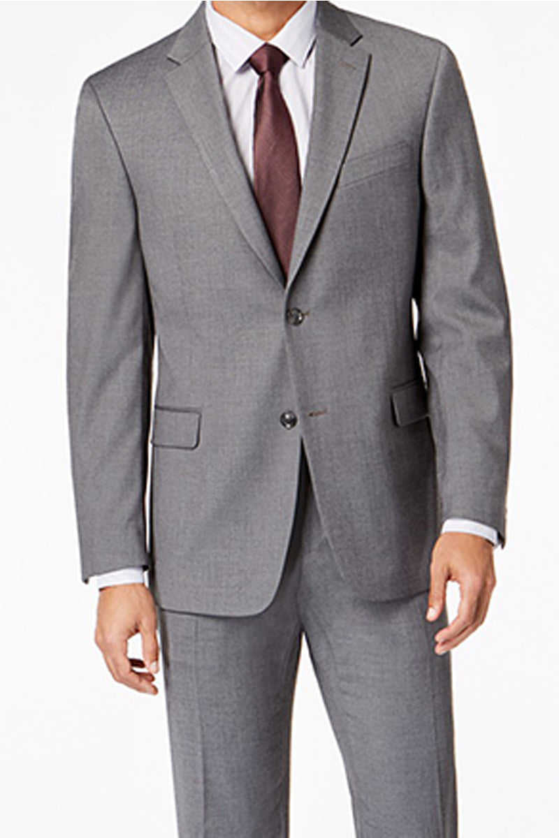 Mens Basic 2 Button Modern Fit Suit in Light Grey