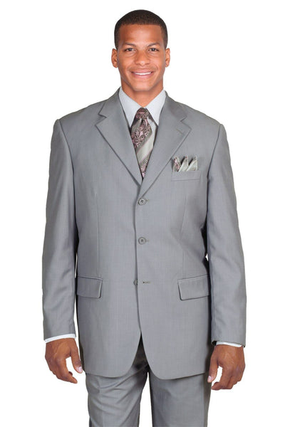 Mens 3 Button Polyester Fashion Suit in Grey 1 802P-Grey-38R  - from alligatorwarehouse.com