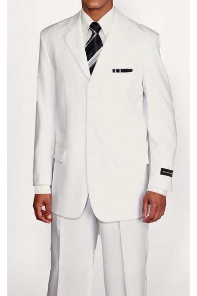 Mens 3 Button Polyester Fashion Suit in White 1 802P-White-38R  - from alligatorwarehouse.com