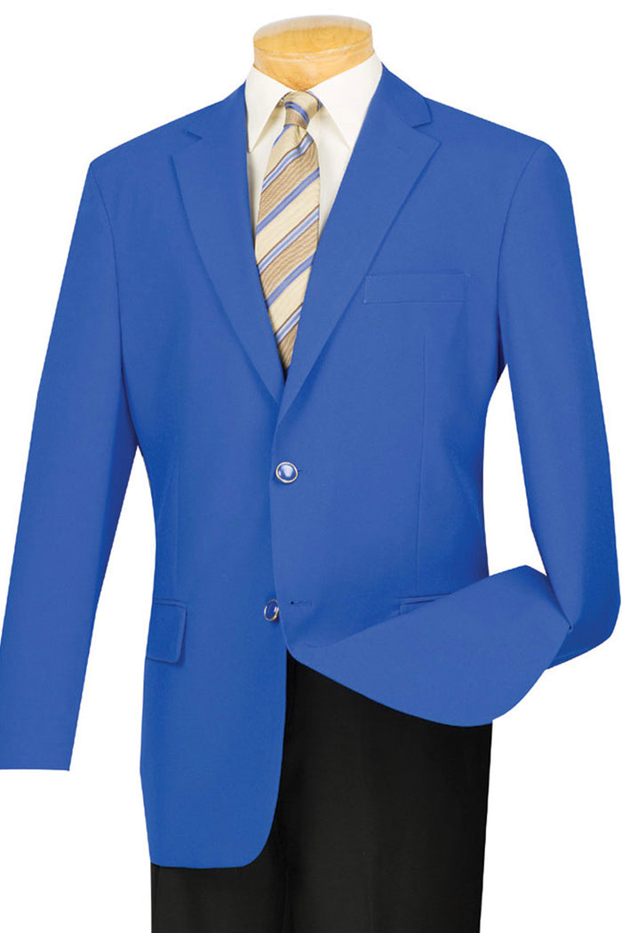 Mens 2 Button Rayon Fabric Dress Blazer in Royal