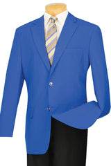 Mens 2 Button Poplin Dress Blazer in Royal