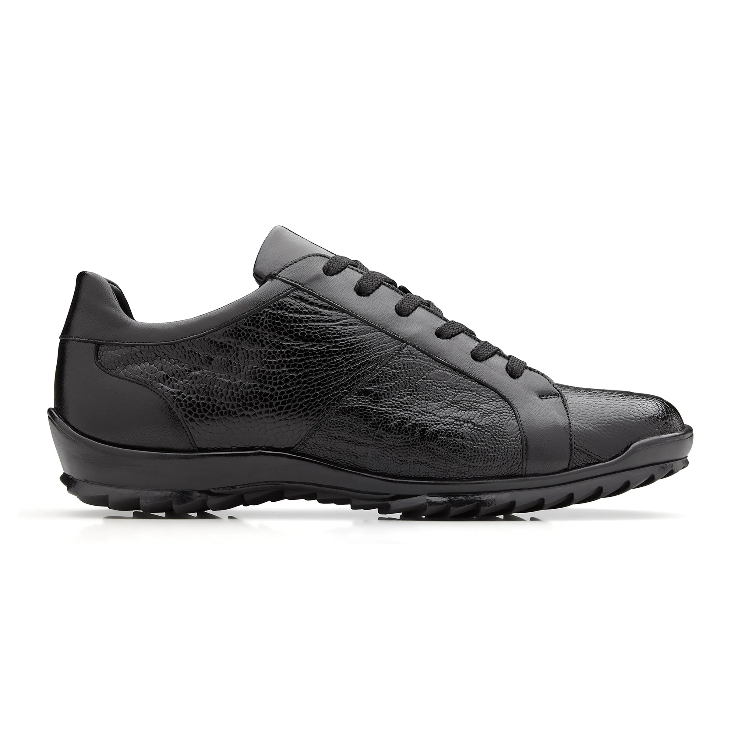 Mens Belvedere Arena Ostrich & Italian Calf Sneaker in Honey