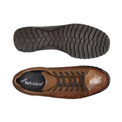 Mens Belvedere Arena Ostrich & Italian Calf Sneaker in Honey