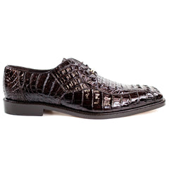 Mens Belvedere Chapo Caiman Crocodile Hornback Dress Shoe in Navy