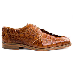 Mens Belvedere Colombo Caiman Crocodile Hornback Dress Shoe in Tan