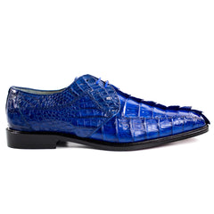 Mens Belvedere Colombo Caiman Crocodile Hornback Dress Shoe in Black