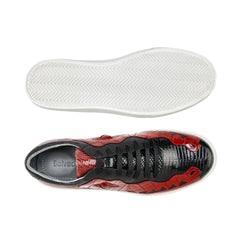 Mens Belvedere Corona Caiman & Lizard Sneaker in Navy