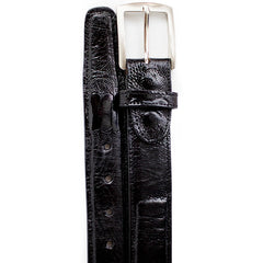 Mens Belvedere Ostrich Leg Dress Belt in Brandy