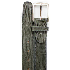 Mens Belvedere Lizard Skin Dress Belt in Navy