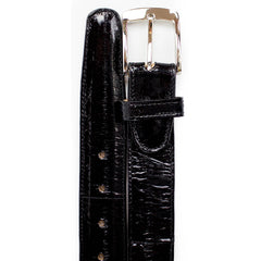 Mens Belvedere Caiman Crocodile Dress Belt in Brown