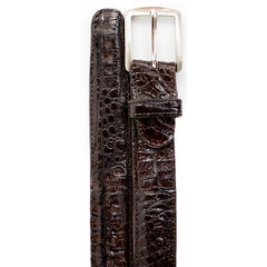 Mens Belvedere Caiman Crocodile Dress Belt in Black